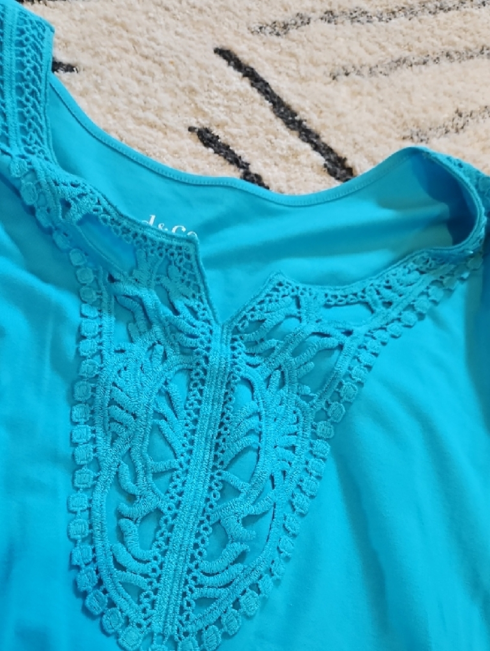 d&co. Turquoise Sleeveless Tank Dress With Cover Top - Picture 5 of 7